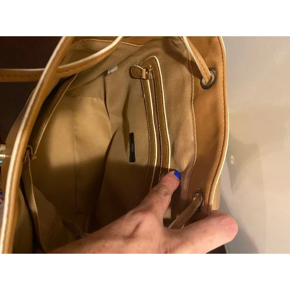 Mossimo faux leather drawstring magnetic clasp mini backpack